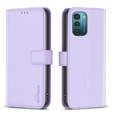 Coque Portefeuille Livre Cuir Etui Clapet B17F pour Nokia G21 Violet Clair