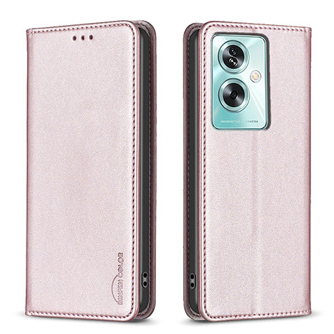 Coque Portefeuille Livre Cuir Etui Clapet B17F pour Oppo A79 5G Or Rose