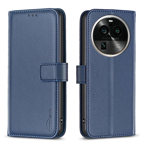 Coque Portefeuille Livre Cuir Etui Clapet B17F pour Oppo Find X6 5G Bleu