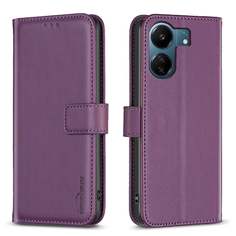 Coque Portefeuille Livre Cuir Etui Clapet B17F pour Xiaomi Poco C65 Violet