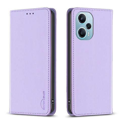 Coque Portefeuille Livre Cuir Etui Clapet B17F pour Xiaomi Poco F5 5G Violet Clair