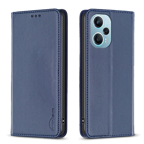 Coque Portefeuille Livre Cuir Etui Clapet B17F pour Xiaomi Redmi Note 12 Turbo 5G Bleu