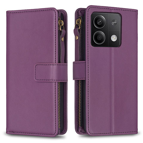 Coque Portefeuille Livre Cuir Etui Clapet B17F pour Xiaomi Redmi Note 13 5G Violet