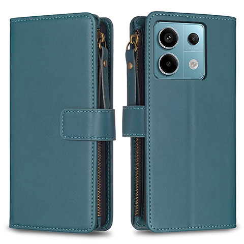 Coque Portefeuille Livre Cuir Etui Clapet B17F pour Xiaomi Redmi Note 13 Pro 5G Vert