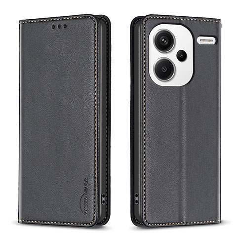 Coque Portefeuille Livre Cuir Etui Clapet B17F pour Xiaomi Redmi Note 13 Pro+ Plus 5G Noir