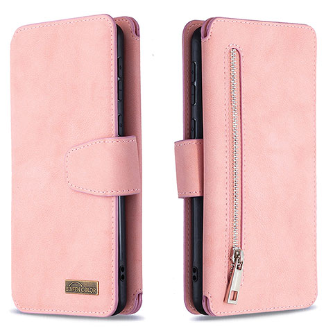 Coque Portefeuille Livre Cuir Etui Clapet B18F pour Samsung Galaxy A21 Or Rose