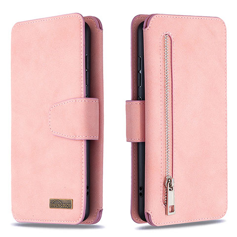 Coque Portefeuille Livre Cuir Etui Clapet B18F pour Samsung Galaxy A51 4G Or Rose