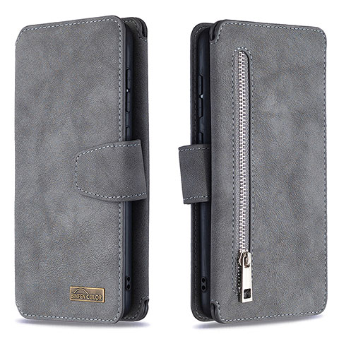 Coque Portefeuille Livre Cuir Etui Clapet B18F pour Samsung Galaxy A70S Gris