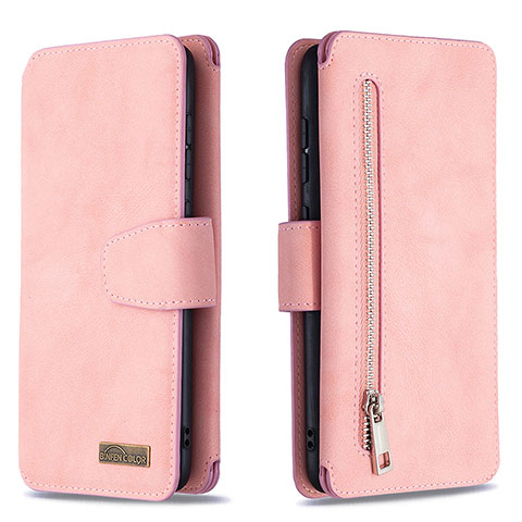 Coque Portefeuille Livre Cuir Etui Clapet B18F pour Samsung Galaxy A70S Or Rose