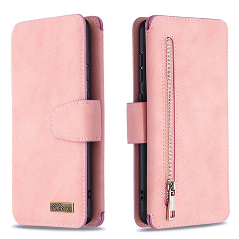 Coque Portefeuille Livre Cuir Etui Clapet B18F pour Samsung Galaxy A71 5G Or Rose