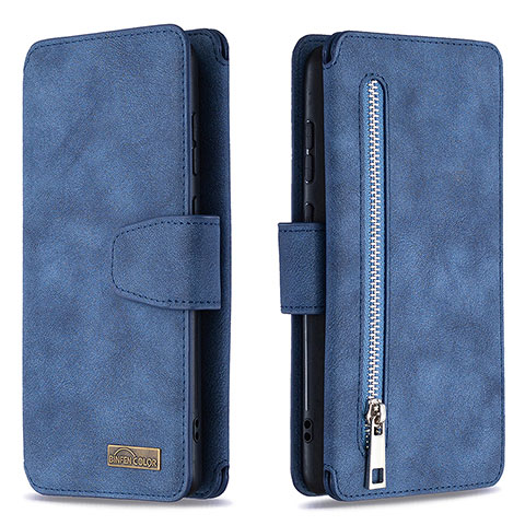 Coque Portefeuille Livre Cuir Etui Clapet B18F pour Samsung Galaxy A81 Bleu