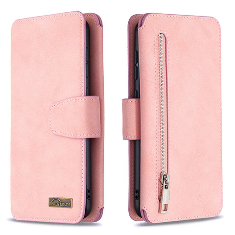 Coque Portefeuille Livre Cuir Etui Clapet B18F pour Samsung Galaxy M10S Or Rose