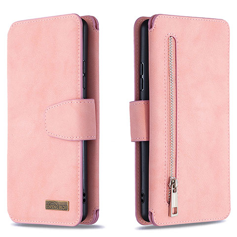 Coque Portefeuille Livre Cuir Etui Clapet B18F pour Samsung Galaxy M80S Or Rose