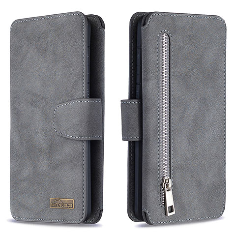 Coque Portefeuille Livre Cuir Etui Clapet B18F pour Samsung Galaxy S20 Plus 5G Gris