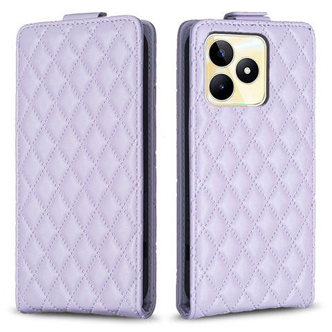 Coque Portefeuille Livre Cuir Etui Clapet B19F pour Realme C51 Violet Clair