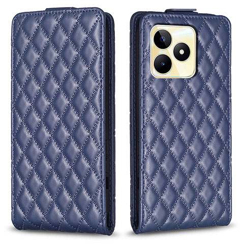 Coque Portefeuille Livre Cuir Etui Clapet B19F pour Realme C53 India Bleu