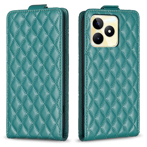 Coque Portefeuille Livre Cuir Etui Clapet B19F pour Realme Narzo N53 Vert