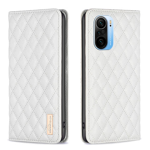 Coque Portefeuille Livre Cuir Etui Clapet B19F pour Xiaomi Mi 11i 5G Blanc