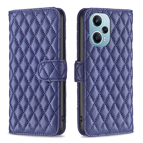 Coque Portefeuille Livre Cuir Etui Clapet B19F pour Xiaomi Poco F5 5G Bleu