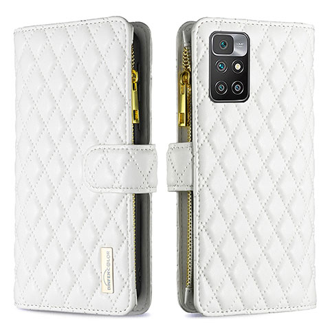 Coque Portefeuille Livre Cuir Etui Clapet B19F pour Xiaomi Redmi 10 (2022) Blanc