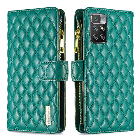 Coque Portefeuille Livre Cuir Etui Clapet B19F pour Xiaomi Redmi 10 (2022) Vert