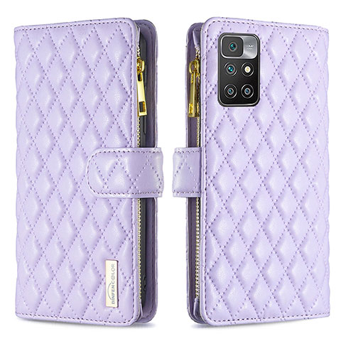 Coque Portefeuille Livre Cuir Etui Clapet B19F pour Xiaomi Redmi 10 4G Violet