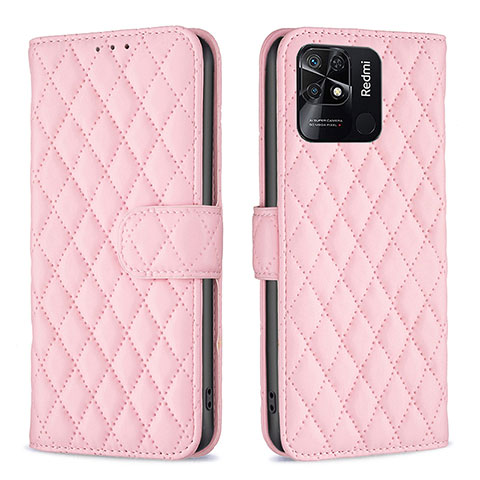 Coque Portefeuille Livre Cuir Etui Clapet B19F pour Xiaomi Redmi 10 India Or Rose