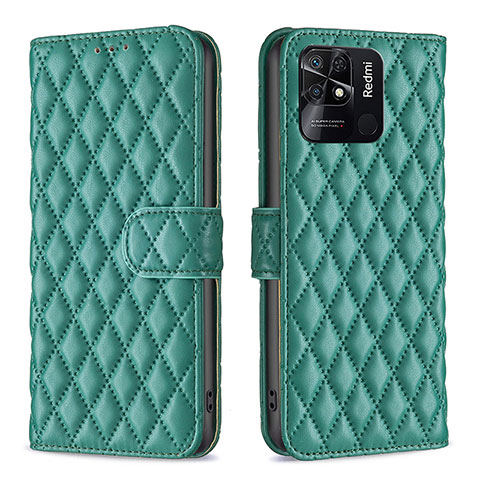 Coque Portefeuille Livre Cuir Etui Clapet B19F pour Xiaomi Redmi 10 India Vert