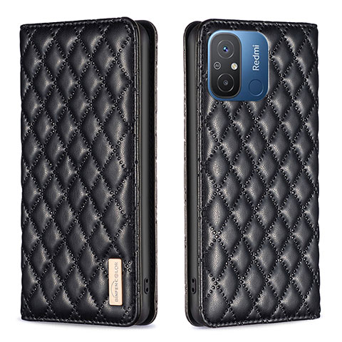 Coque Portefeuille Livre Cuir Etui Clapet B19F pour Xiaomi Redmi 12C 4G Noir