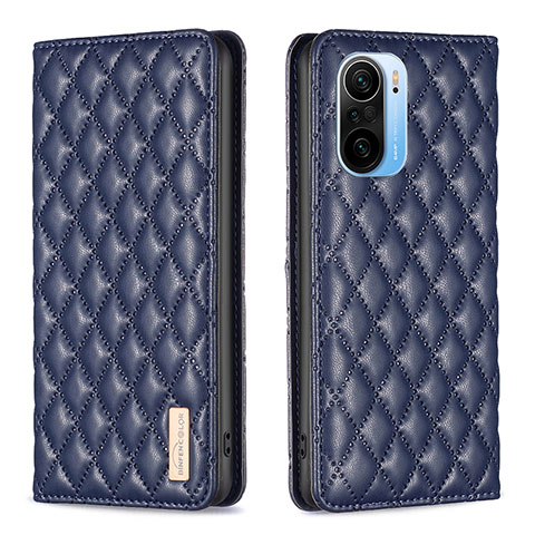 Coque Portefeuille Livre Cuir Etui Clapet B19F pour Xiaomi Redmi K40 5G Bleu