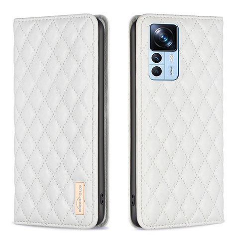 Coque Portefeuille Livre Cuir Etui Clapet B19F pour Xiaomi Redmi K50 Ultra 5G Blanc