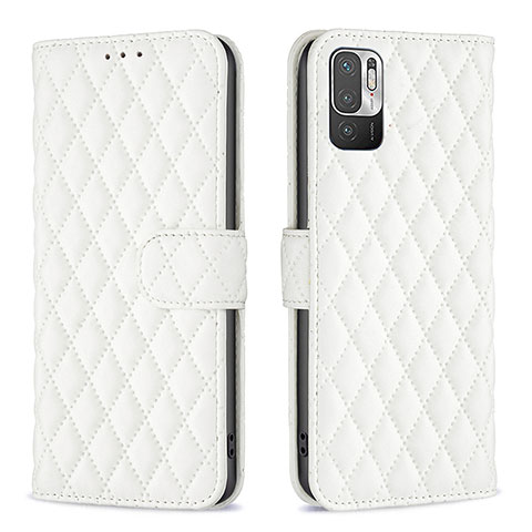 Coque Portefeuille Livre Cuir Etui Clapet B19F pour Xiaomi Redmi Note 10 5G Blanc