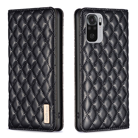 Coque Portefeuille Livre Cuir Etui Clapet B19F pour Xiaomi Redmi Note 10S 4G Noir