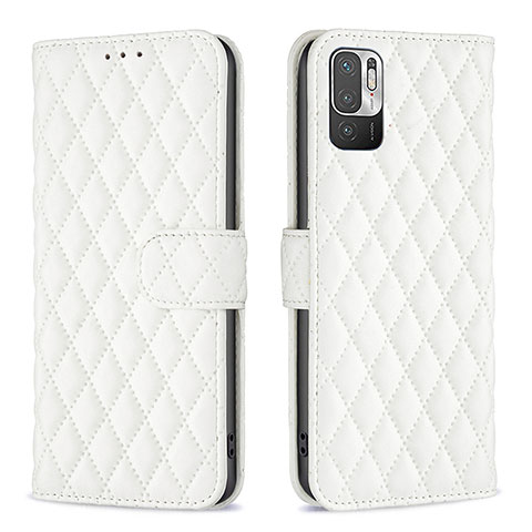 Coque Portefeuille Livre Cuir Etui Clapet B19F pour Xiaomi Redmi Note 10T 5G Blanc