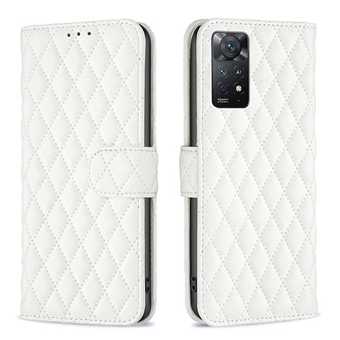 Coque Portefeuille Livre Cuir Etui Clapet B19F pour Xiaomi Redmi Note 11 Pro 4G Blanc