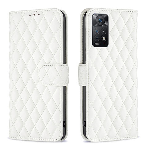 Coque Portefeuille Livre Cuir Etui Clapet B19F pour Xiaomi Redmi Note 11 Pro 5G Blanc