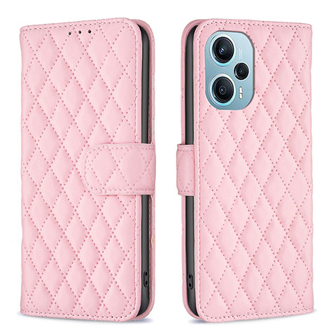 Coque Portefeuille Livre Cuir Etui Clapet B19F pour Xiaomi Redmi Note 12 Turbo 5G Or Rose