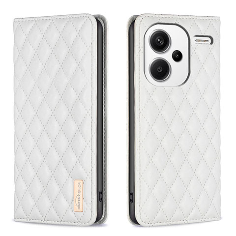 Coque Portefeuille Livre Cuir Etui Clapet B19F pour Xiaomi Redmi Note 13 Pro+ Plus 5G Blanc