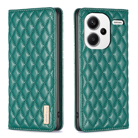 Coque Portefeuille Livre Cuir Etui Clapet B19F pour Xiaomi Redmi Note 13 Pro+ Plus 5G Vert