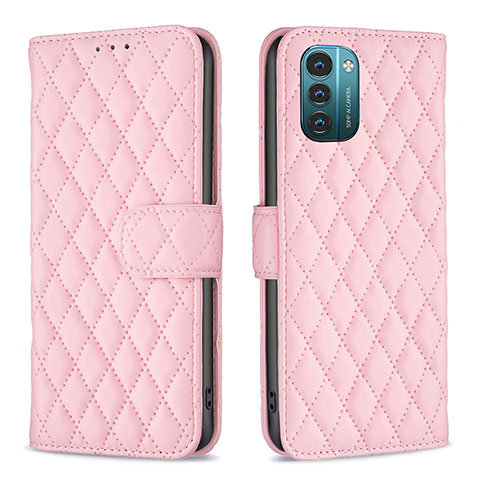 Coque Portefeuille Livre Cuir Etui Clapet B20F pour Nokia G21 Or Rose