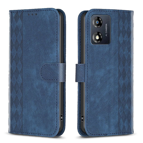 Coque Portefeuille Livre Cuir Etui Clapet B21F pour Motorola Moto E13 Bleu