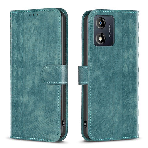 Coque Portefeuille Livre Cuir Etui Clapet B21F pour Motorola Moto E13 Vert