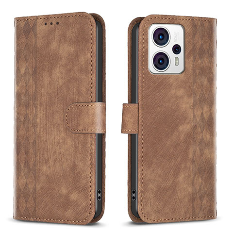 Coque Portefeuille Livre Cuir Etui Clapet B21F pour Motorola Moto G13 Marron