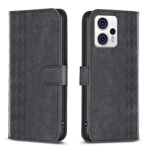 Coque Portefeuille Livre Cuir Etui Clapet B21F pour Motorola Moto G23 Noir