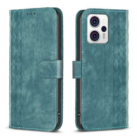 Coque Portefeuille Livre Cuir Etui Clapet B21F pour Motorola Moto G23 Vert