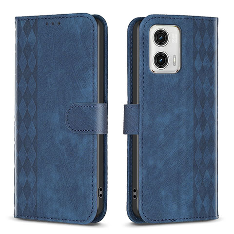 Coque Portefeuille Livre Cuir Etui Clapet B21F pour Motorola Moto G73 5G Bleu