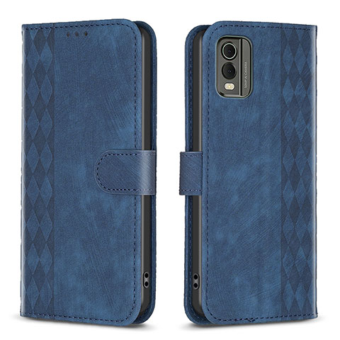 Coque Portefeuille Livre Cuir Etui Clapet B21F pour Nokia C210 Bleu