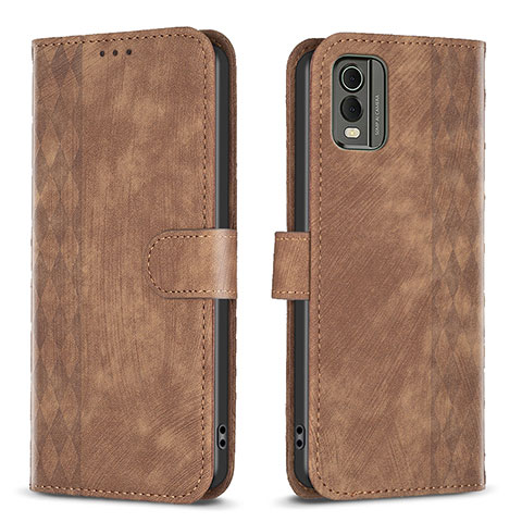 Coque Portefeuille Livre Cuir Etui Clapet B21F pour Nokia C210 Marron