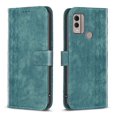 Coque Portefeuille Livre Cuir Etui Clapet B21F pour Nokia C22 Vert