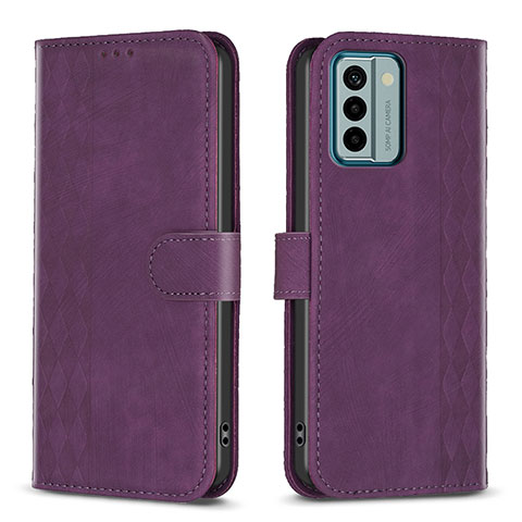 Coque Portefeuille Livre Cuir Etui Clapet B21F pour Nokia G22 Violet